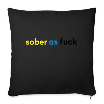 sober 2 - Sofa pillowcase 17,3'' x 17,3'' (45 x 45 cm) - black - Front