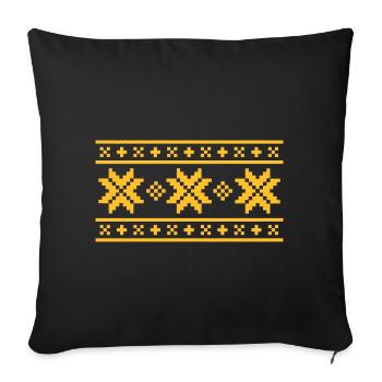 Norwegian pattern (winter) 02.0 - Sofa pillowcase 17,3'' x 17,3'' (45 x 45 cm) - black - Front