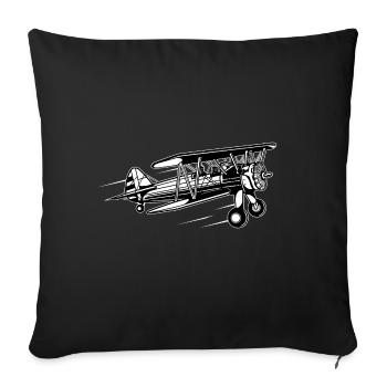 Airplane / Airplane 01_black white - Sofa pillowcase 17,3'' x 17,3'' (45 x 45 cm) - black - Front