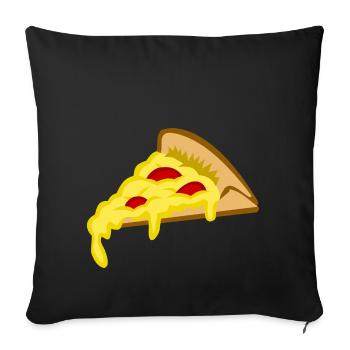 pizza pizzeria food food restaurant62 - Sofa pillowcase 17,3'' x 17,3'' (45 x 45 cm) - black - Front