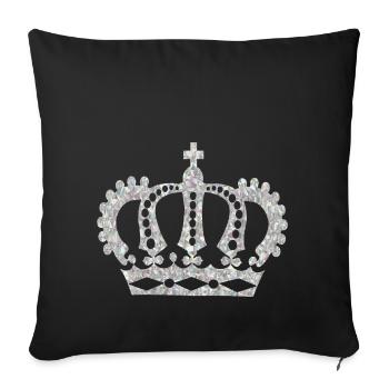 krone crown koenig king castle schloss tower burg2 - Sofakissenbezug 45 x 45 cm - Schwarz - Vorne