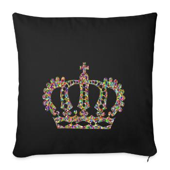 krone crown koenig king castle schloss tower burg1 - Sofakissenbezug 45 x 45 cm - Schwarz - Vorne