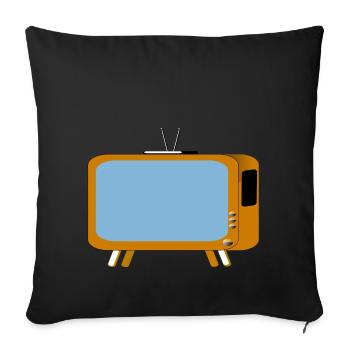 monitor television fernseher tv flatscreen compute - Sofakissenbezug 45 x 45 cm - Schwarz - Vorne