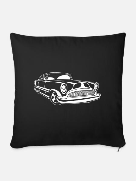 Lowrider / Oldtimer / Muscle Car 03_weiß - Sofakissenbezug 45 x 45 cm - Schwarz