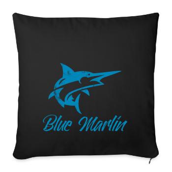 Pêcheurs - Pêche - Blue Marlin - Cadeau - Housse de coussin décorative 45 x 45 cm - noir - Devant