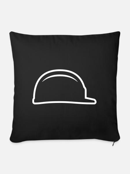 Bauhelm Outline - Sofakissenbezug 45 x 45 cm - Schwarz