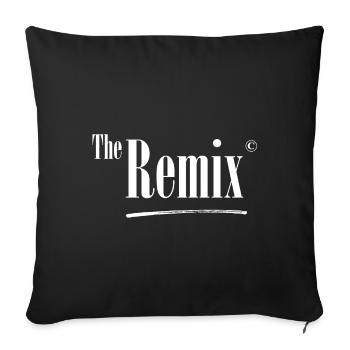the remix partnerlook vater sohn avec l’original - Housse de coussin décorative 45 x 45 cm - noir - Devant