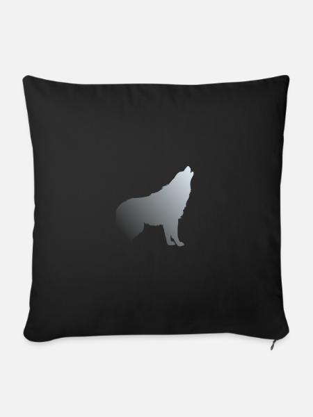 wolf - Sofa pillowcase 17,3'' x 17,3'' (45 x 45 cm) - black