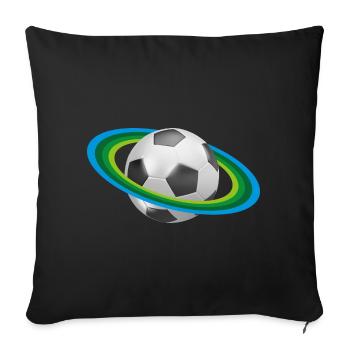 Le football, le soccer, - Housse de coussin décorative 45 x 45 cm - noir - Devant