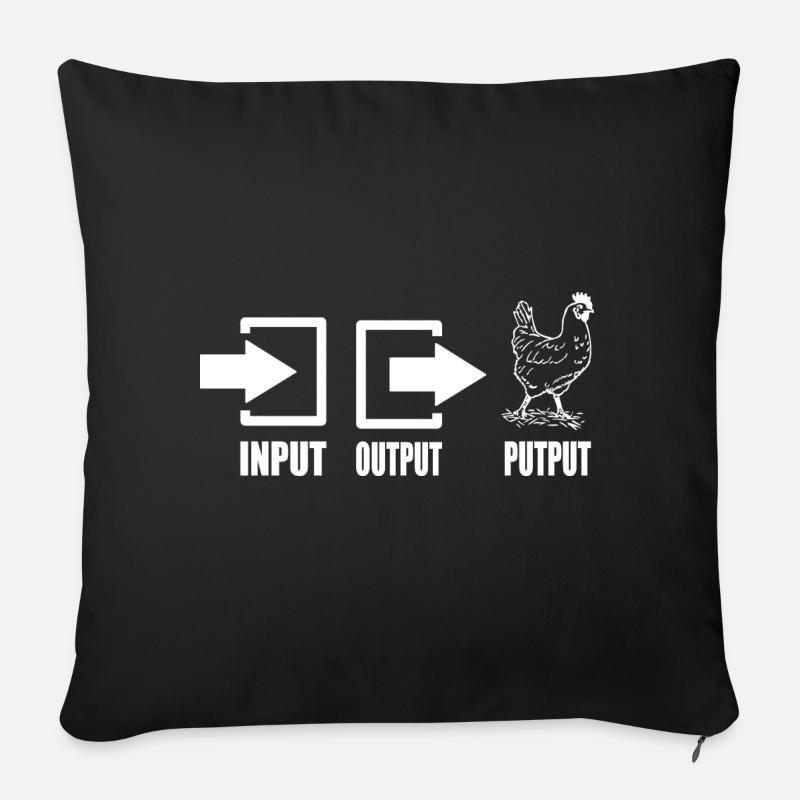 Input Output Putput Informatik Nerd Lustig - Sofakissenbezug 45 x 45 cm - Schwarz
