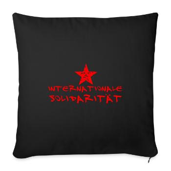 INTERNATIONALE SOLIDARITÄT STERN ROT LINKS - Sofakissenbezug 45 x 45 cm - Schwarz - Vorne