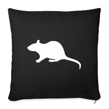 Rat - Housse de coussin décorative 45 x 45 cm - noir - Devant
