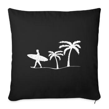 Surfer Surfing - Sofa pillowcase 17,3'' x 17,3'' (45 x 45 cm) - black - Front