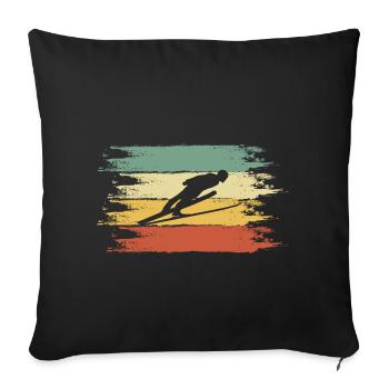 Ski jumping - Sofa pillowcase 17,3'' x 17,3'' (45 x 45 cm) - black - Front
