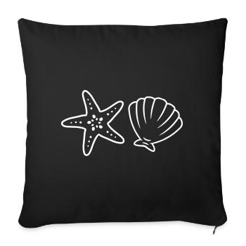 Seestern und Muschel Tauchen Strand Ozean Geschenk - Sofakissenbezug 45 x 45 cm - Schwarz - Vorne