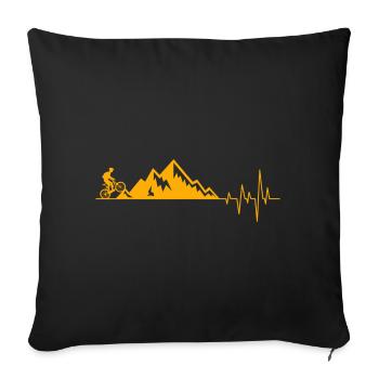 VTT VTT mountain biking - Housse de coussin décorative 45 x 45 cm - noir - Devant