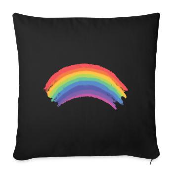 Awesome Rainbow Flag, LGBTQ Gay Lesbian Pride Gift - Sofa pillowcase 17,3'' x 17,3'' (45 x 45 cm) - black - Front