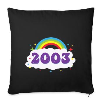 2003 Rainbow - Sofa pillowcase 17,3'' x 17,3'' (45 x 45 cm) - black - Front