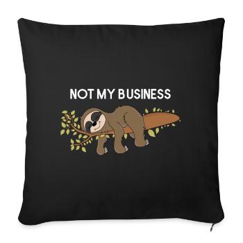 Paresseux Not My Business Paresseux Paresseux - Housse de coussin décorative 45 x 45 cm - noir - Devant