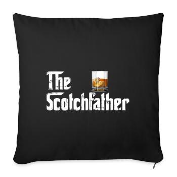 The Scotchfather - Les amateurs de scotch - Cadeau - Housse de coussin décorative 45 x 45 cm - noir - Devant