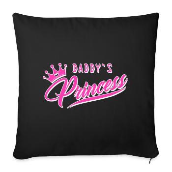 daddys girl princess queen baby newborn parents dad - Sofa pillowcase 17,3'' x 17,3'' (45 x 45 cm) - black - Front