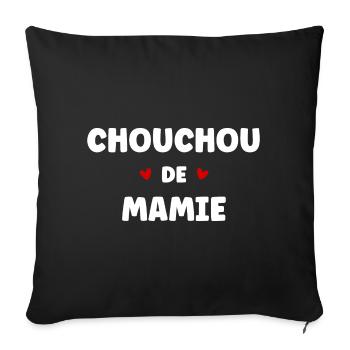 chouchou de mamie - Housse de coussin décorative 45 x 45 cm - noir - Devant