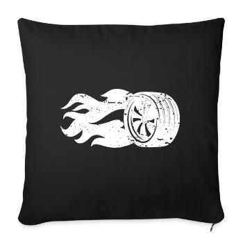 Burning Tire Flames Motorsport - Housse de coussin décorative 45 x 45 cm - noir - Devant