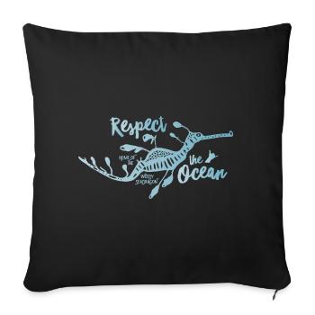 Sea Dragon – Respect the Ocean - Sofa pillowcase 17,3'' x 17,3'' (45 x 45 cm) - black - Front