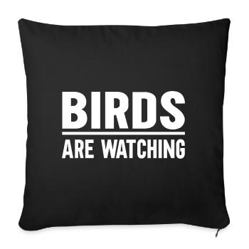Les oiseaux observent - Housse de coussin décorative 45 x 45 cm - noir - Devant