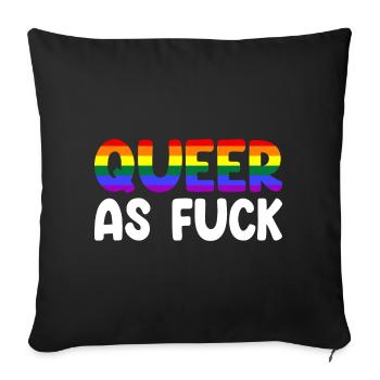 LGBTQ Queer As Fuck CSD Gay Pride - Housse de coussin décorative 45 x 45 cm - noir - Devant