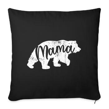 Mama Bear Script Logo - Housse de coussin décorative 45 x 45 cm - noir - Devant