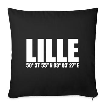 Lille Coordinates - Sofa pillowcase 17,3'' x 17,3'' (45 x 45 cm) - black - Front