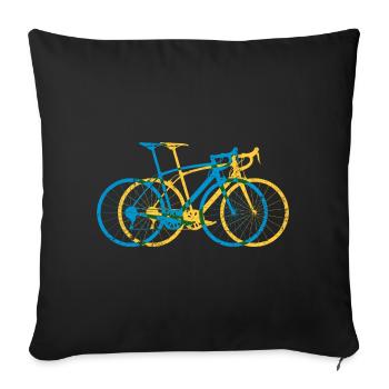 Vibrant Tri-Tone Bicycle Overlay - Sofa pillowcase 17,3'' x 17,3'' (45 x 45 cm) - black - Front