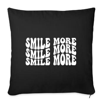 Smile more Self Love Citation inspirante - Housse de coussin décorative 45 x 45 cm - noir - Devant