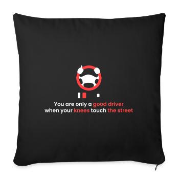 Knees on the road! - Sofa pillowcase 17,3'' x 17,3'' (45 x 45 cm) - black - Front