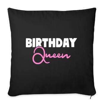 Anniversaire Reine Anniversaire Fille - Housse de coussin décorative 45 x 45 cm - noir - Devant