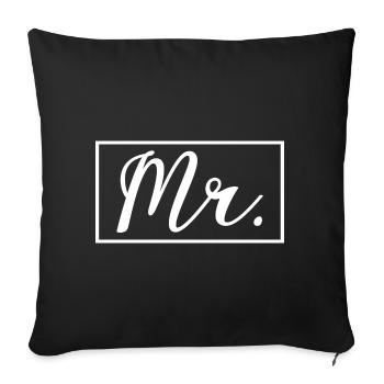 Mr. Matching Couple Engagement Wedding Honeymoon - Sofa pillowcase 17,3'' x 17,3'' (45 x 45 cm) - black - Front