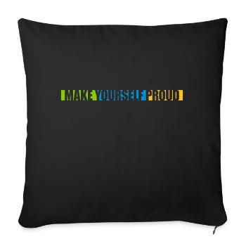 Faites-vous fier de la citation - Housse de coussin décorative 45 x 45 cm - noir - Devant