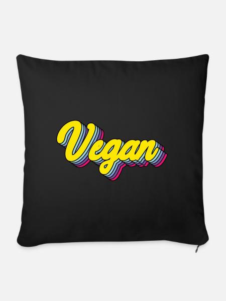 Vegan - Sofakissenbezug 45 x 45 cm - Schwarz