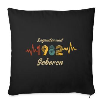 1982 Baujahr Geburtstag Vintage Herzschlag Spruch - Sofakissenbezug 45 x 45 cm - Schwarz - Vorne