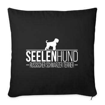 Russischer Schwarzer Terrier Seelenhund Hunde Hund - Sofakissenbezug 45 x 45 cm - Schwarz - Vorne