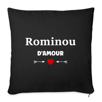 Rominou d'amour - Housse de coussin décorative 45 x 45 cm - noir - Devant