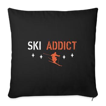 Ski addict - Sofa pillowcase 17,3'' x 17,3'' (45 x 45 cm) - black - Front