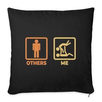 Judo stick figure - Sofa pillowcase 17,3'' x 17,3'' (45 x 45 cm) - black - Front