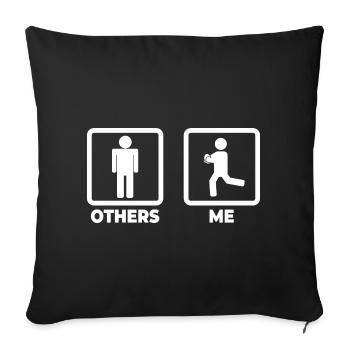 Rugby player stick figure - Sofa pillowcase 17,3'' x 17,3'' (45 x 45 cm) - black - Front