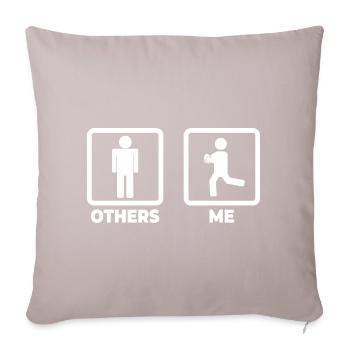 Rugby player stick figure - Sofa pillowcase 17,3'' x 17,3'' (45 x 45 cm) - light taupe - Front