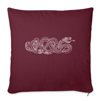 Serpent dessiné à la main - Housse de coussin décorative 45 x 45 cm - bordeaux - Devant