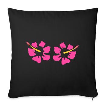 Flower Pink Pink Flower Flowers Pink Pink Flowers - Sofa pillowcase 17,3'' x 17,3'' (45 x 45 cm) - black - Front
