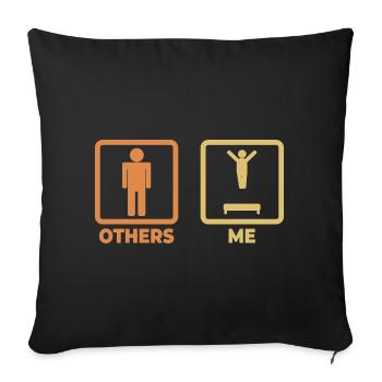 Trampoline stick figure - Sofa pillowcase 17,3'' x 17,3'' (45 x 45 cm) - black - Front