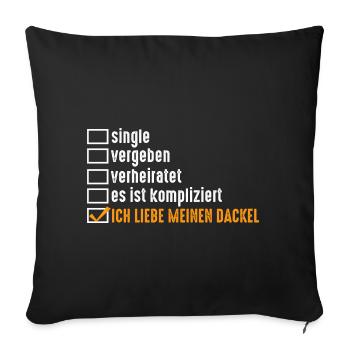 Hund Dackel - Sofakissenbezug 45 x 45 cm - Schwarz - Vorne